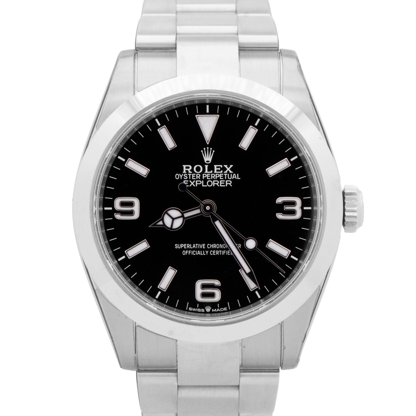 PAPERS Rolex Explorer 40mm Stainless Steel 3-6-9 Black 224270 Watch Oyster BOX