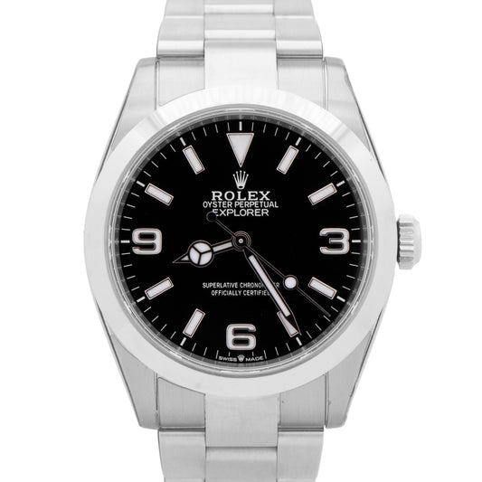 PAPERS Rolex Explorer 40mm Stainless Steel 3-6-9 Black 224270 Watch Oyster BOX