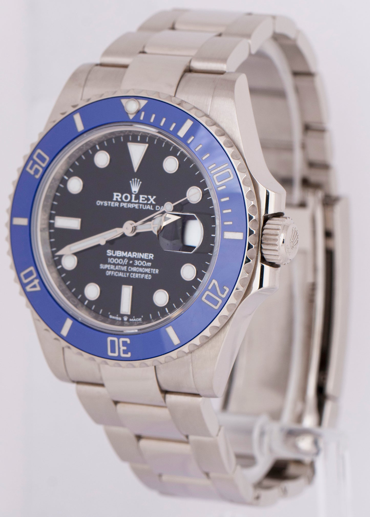 Rolex Submariner Date PAPERS 41 BLUEBERRY 18K White Gold Blue 126619 LB B+P