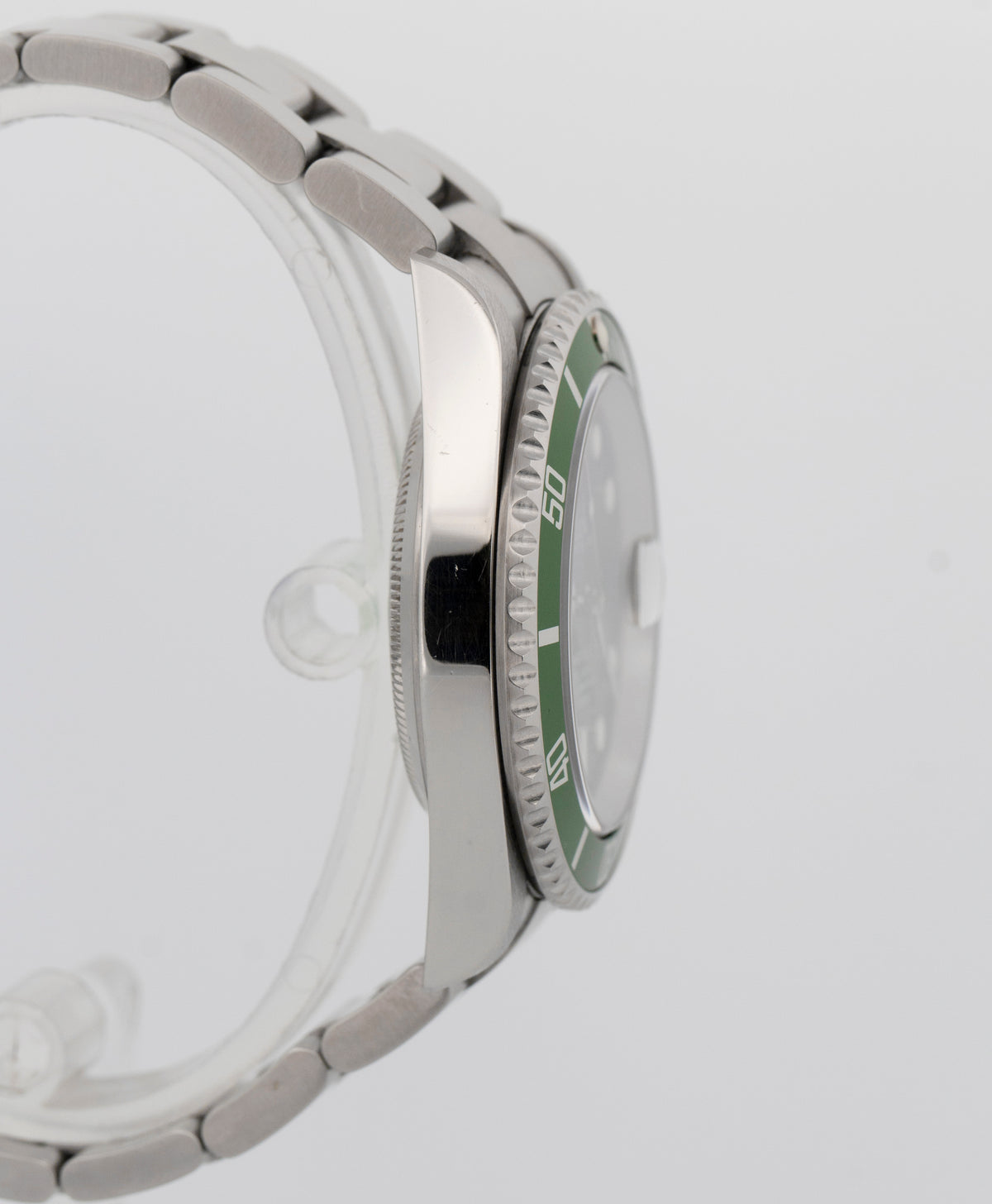 Unpolished Rolex Submariner Kermit 16610 LV Green Stainless Steel 40mm Watch