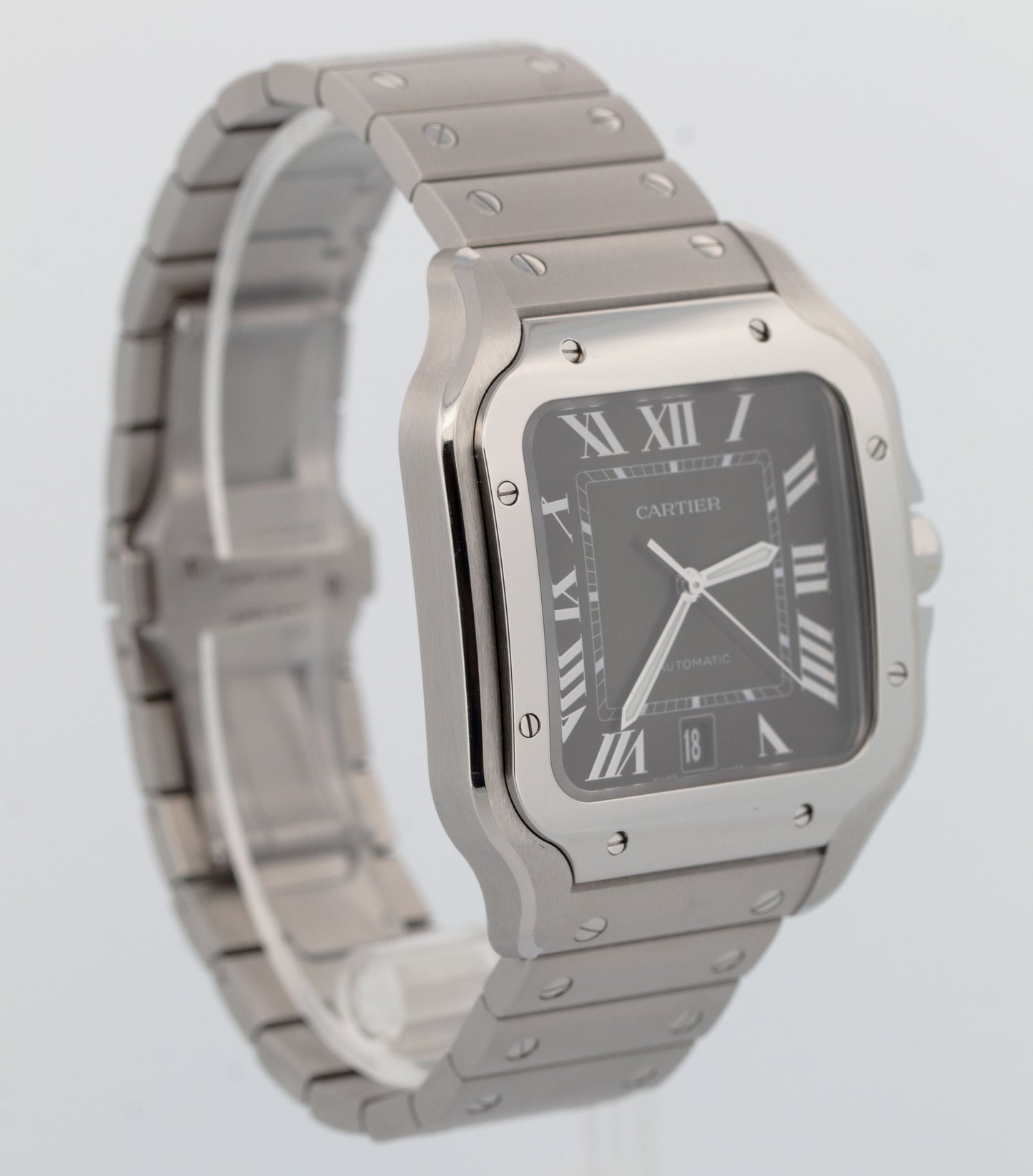 Cartier Santos-Dumont GREEN Stainless Leather WSSA0062 4072 39.8mm Watch BOX