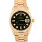 Rolex Day-Date President Green DIAMOND 36mm 18K Yellow Gold Fluted Watch 18038