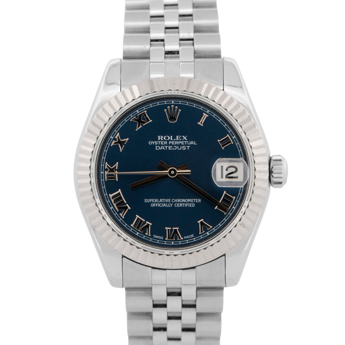 Rolex DateJust 178274 Blue Stainless Steel Jubilee Gold Fluted 31mm Watch