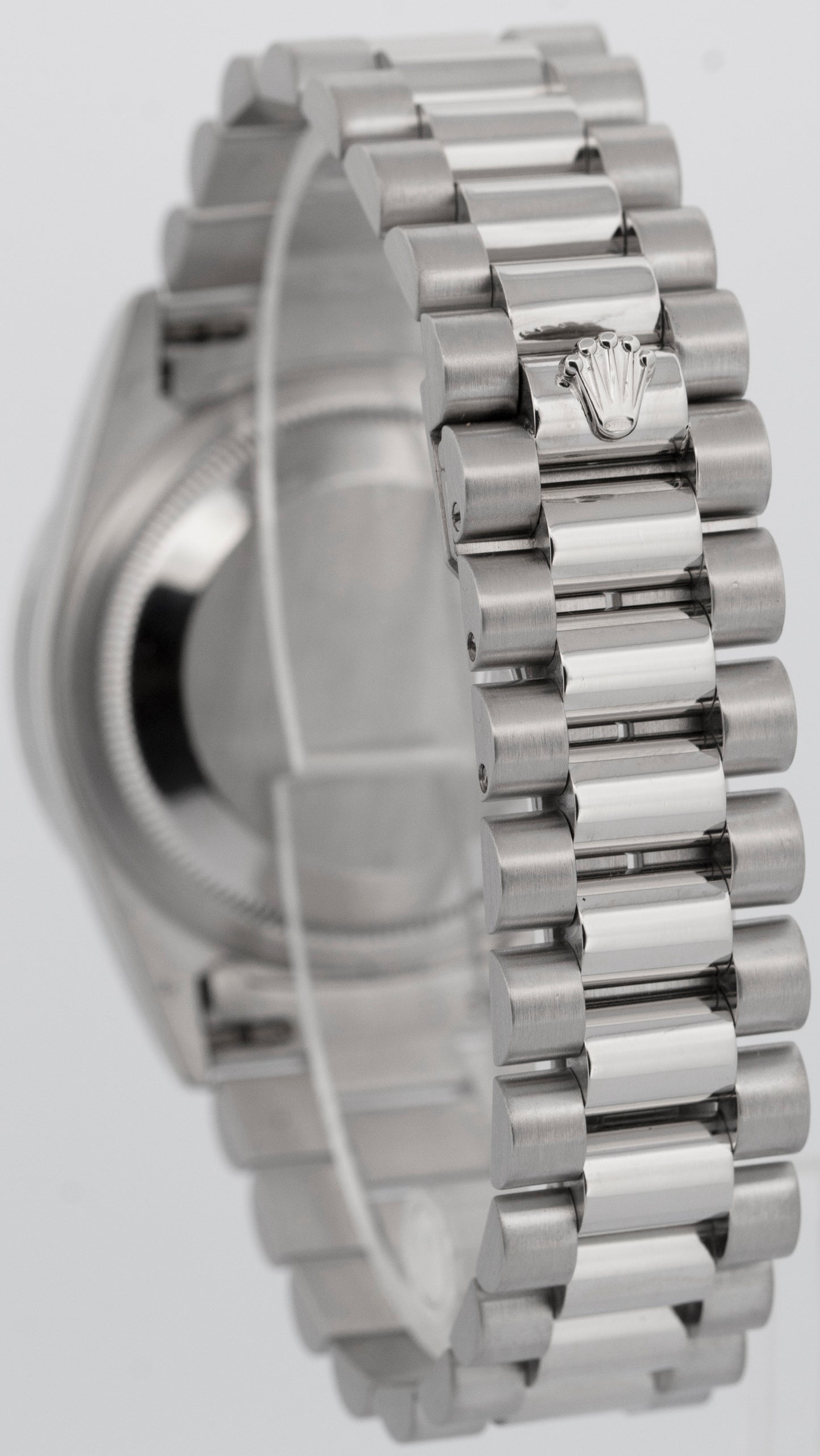 Rolex Day-Date President FACTORY DIAMOND 36mm Silver 950 Platinum Watch 18346