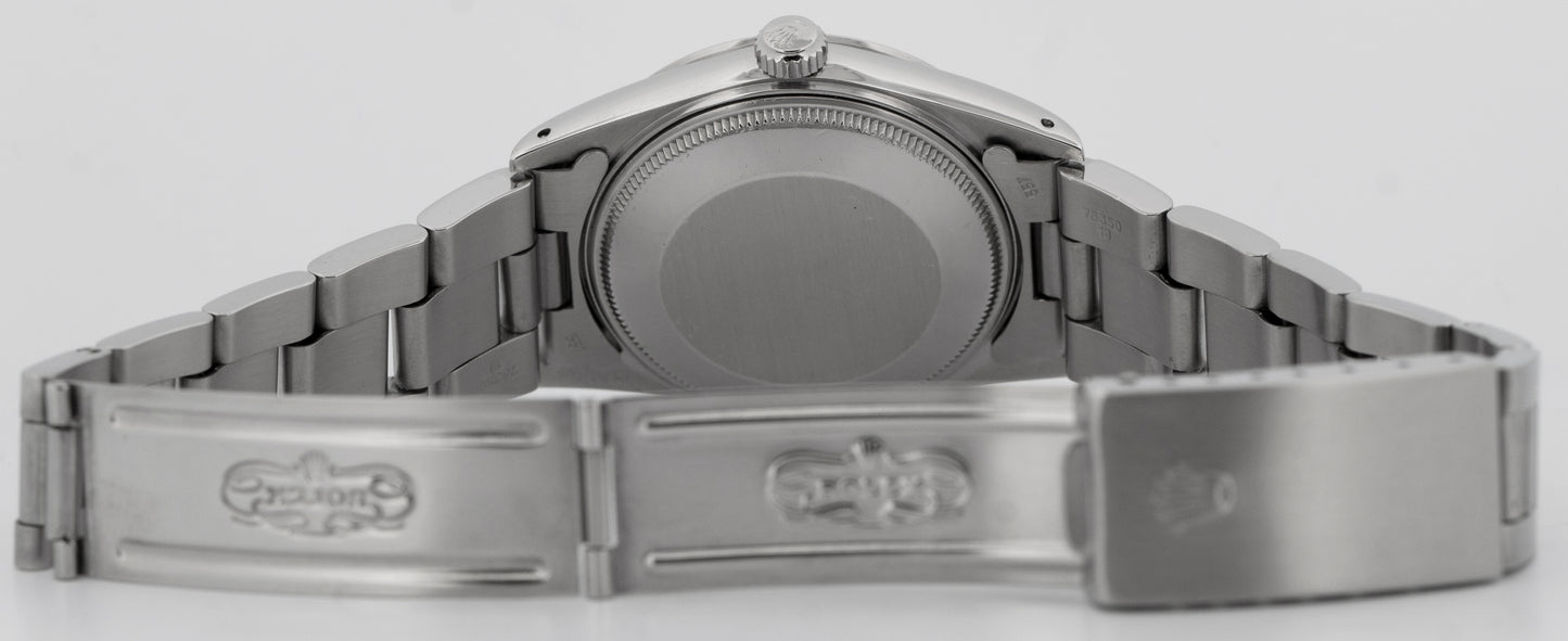 1982 Rolex Oyster Perpetual Date Silver 34mm Steel Oyster Watch 15000 Box Papers