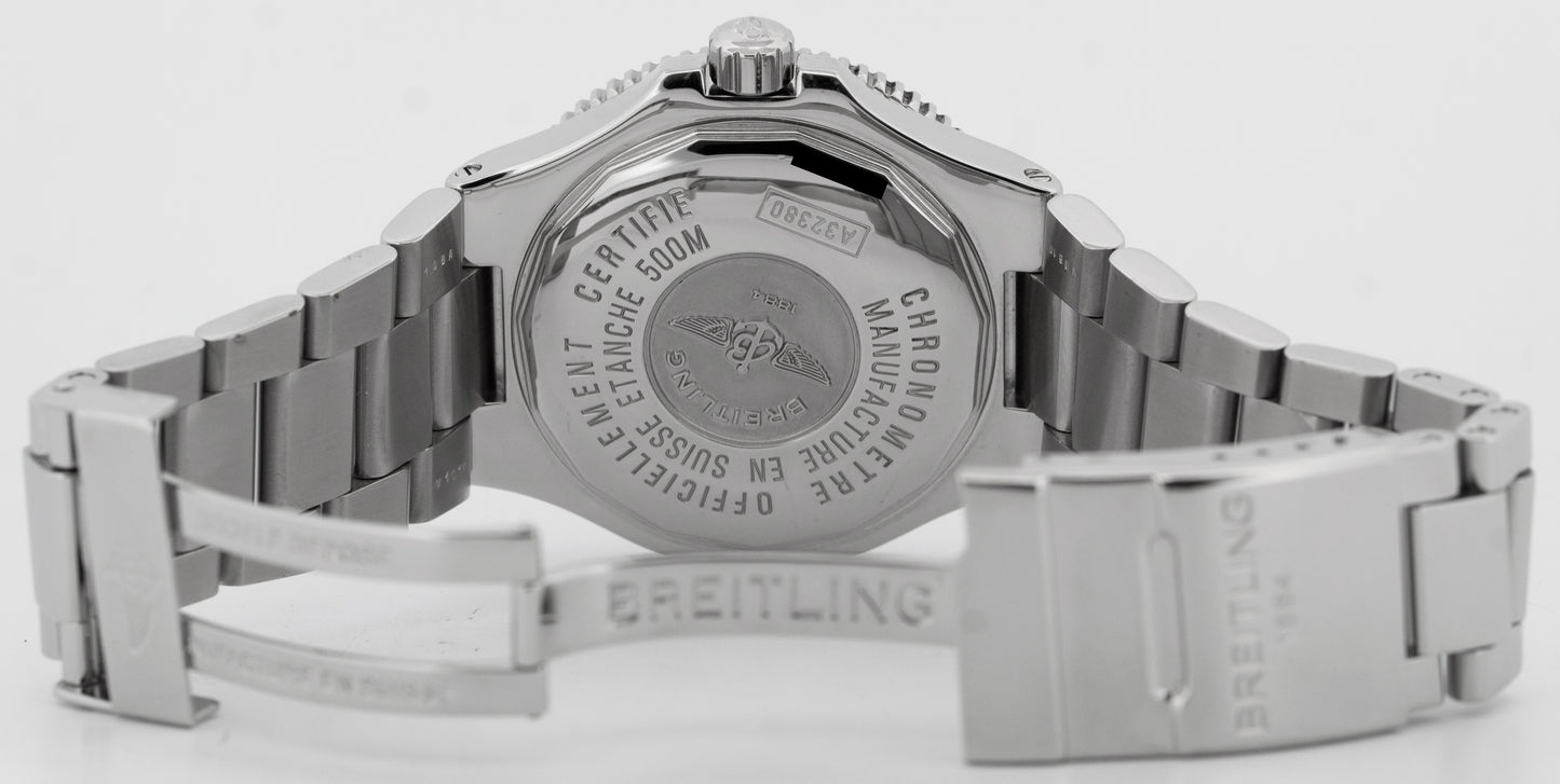 PAPERS Breitling Superocean GMT Stainless Steel 41mm Black Date Watch A32380 BOX