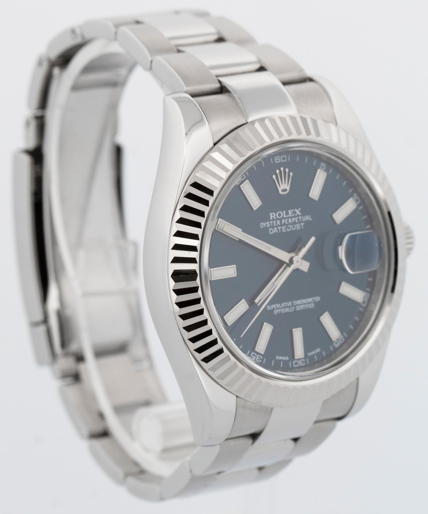 2013 PAPERS Rolex DateJust II BLUE Stainless Steel 41mm Fluted 116334 Watch BOX