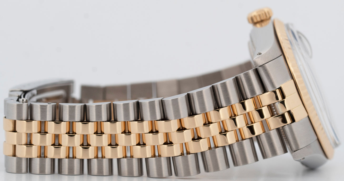 Rolex DateJust BLUE DIAMOND Two-Tone Yellow Gold Steel Jubilee 36mm 16013 Watch