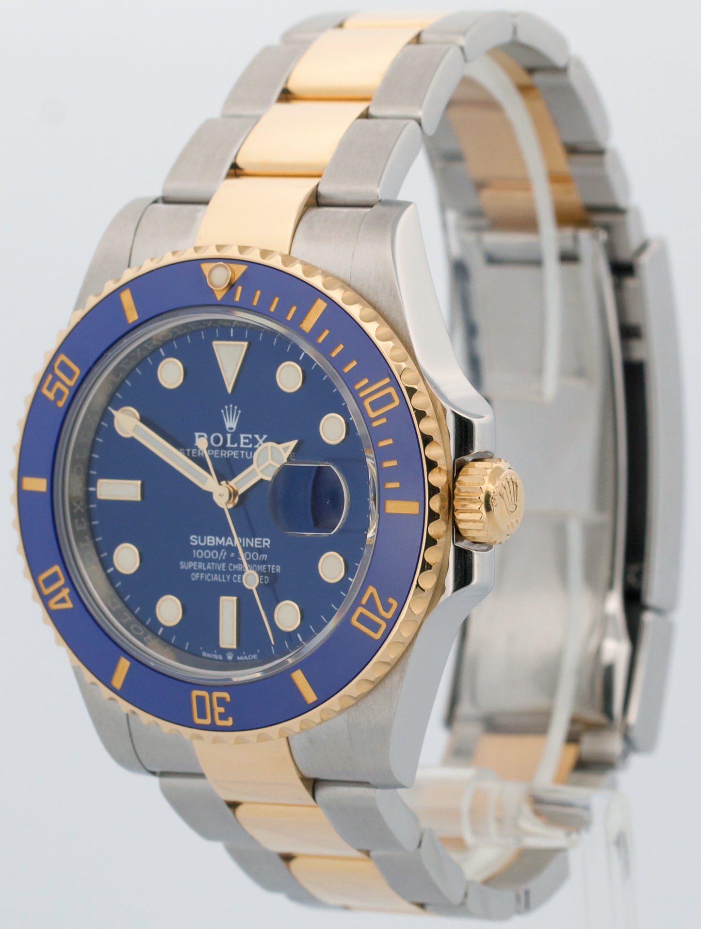 Rolex Submariner Date BLUE 41mm 18K Yellow Gold Steel CERAMIC 126613 LB Watch