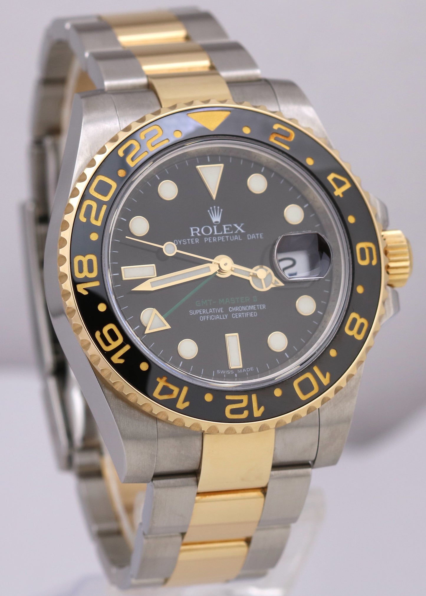 2024 CPO PAPERS Rolex GMT-Master II Two-Tone 18K Gold Steel 40mm 116713 BOX