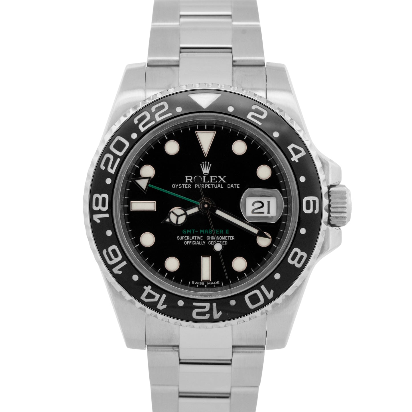 PAPERS Rolex GMT-Master II BLACK Green Ceramic Stainless 40mm 116710 LN BOX
