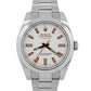 2017 PAPERS Rolex Milgauss White Orange Stainless Steel 40mm Watch 116400 BOX