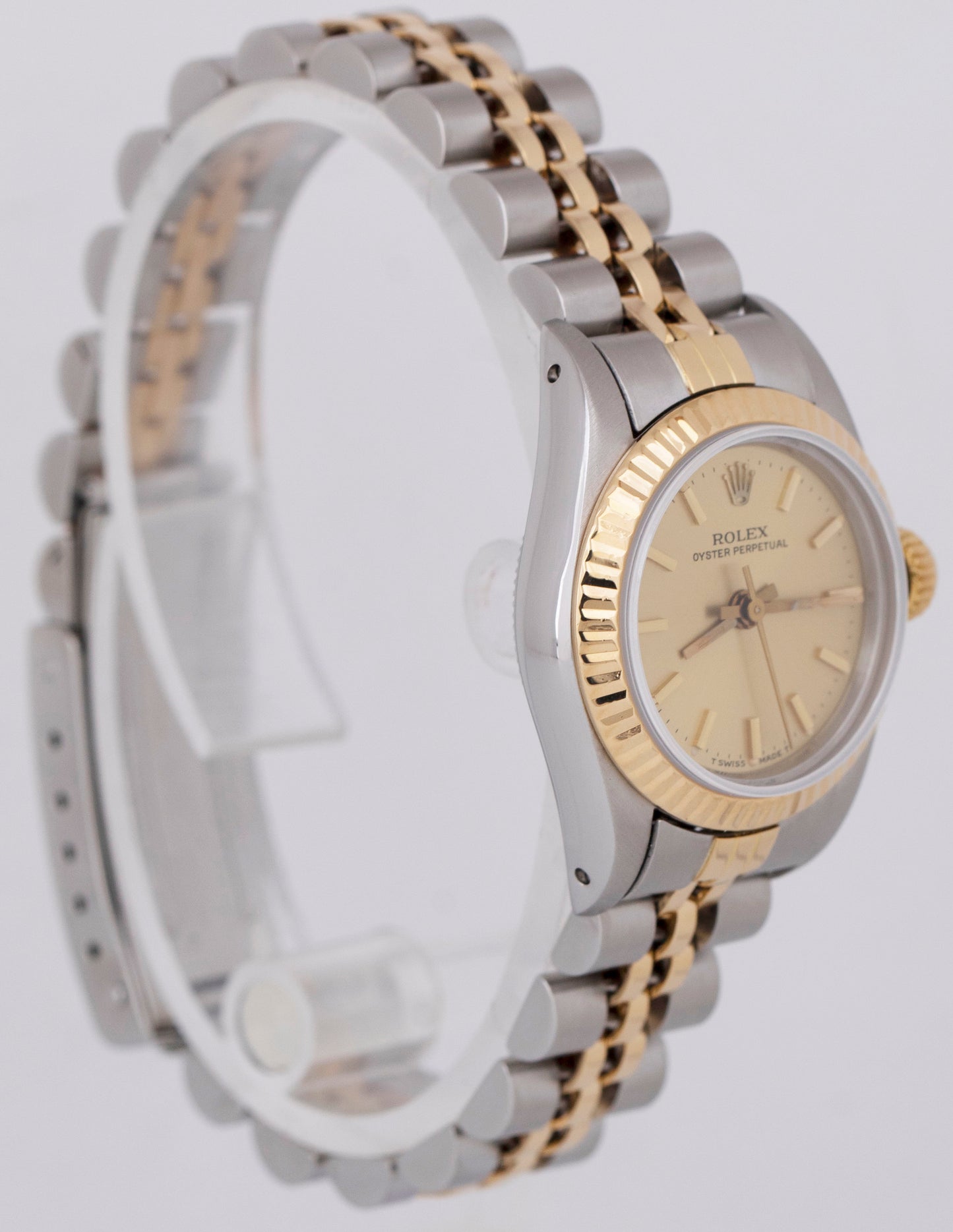 Rolex Oyster Perpetual 24mm Champagne Two-Tone 18K Gold Steel Jubilee 67193