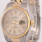 Rolex DateJust 36mm IVORY TAPESTRY Two-Tone 18K Gold Steel JUBILEE Watch 16233