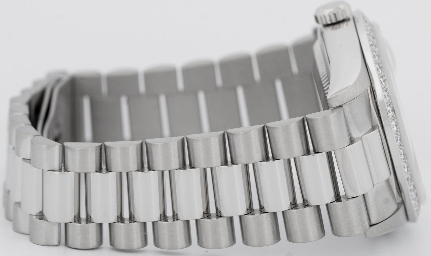 Rolex Day-Date President FACTORY DIAMOND 36mm Silver 950 Platinum Watch 18346