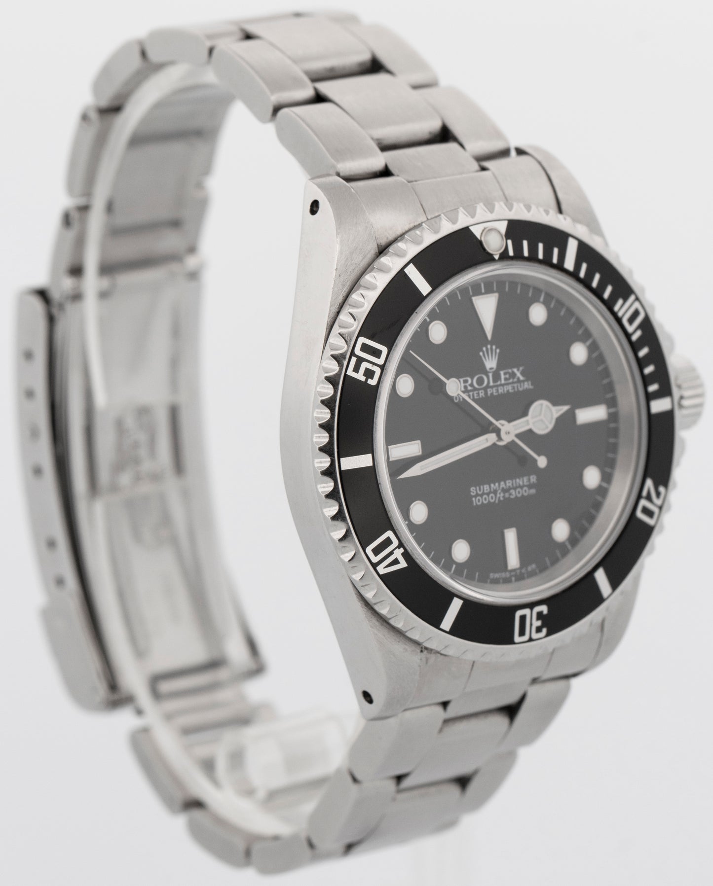 Rolex No-Date Submariner BLACK Stainless Steel 40mm 14060 Oyster Watch