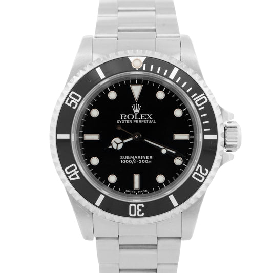 UNPOLISHED PAPERS Rolex Submariner No-Date Steel Black 40mm Watch 14060 BOX