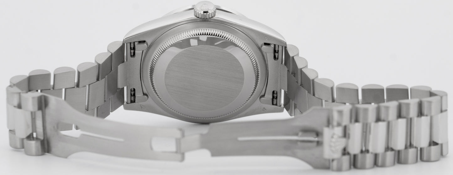 Rolex Day-Date President FACTORY DIAMOND 36mm Silver 950 Platinum Watch 18346