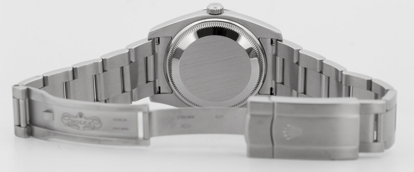 PAPERS Rolex Air-King BLUE 3-6-9 Stainless Steel 34mm Oyster Watch 114200 BOX