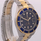 UNPOLISHED 2006 PAPERS Rolex Submariner Date BLUE Two-Tone 18K 40mm 16613 BOX