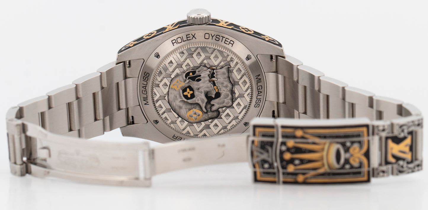 2009 Rolex Rolex Milgauss 116400 GV Jeff Parke Engraved 40mm Watch Papers