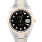 PAPERS Rolex DateJust 41mm BLACK DIAMOND Two-Tone Gold Oyster Watch 126333 BOX