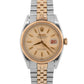 Unpolished Rolex DateJust 6605 Two-Tone Steel Gold Roulette Red 36mm Watch