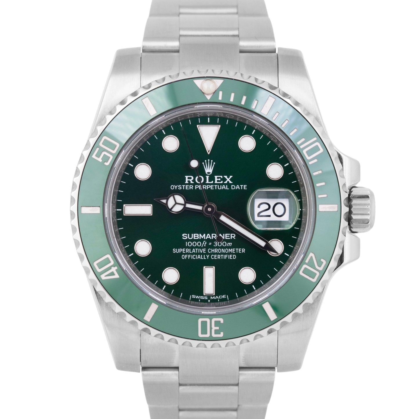 MINT PAPERS Rolex Submariner Date HULK Green Ceramic 40mm 116610 LV Watch BOX