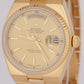 MINT Rolex OysterQuartz Day-Date President Champagne 18K Yellow Gold Watch 19018