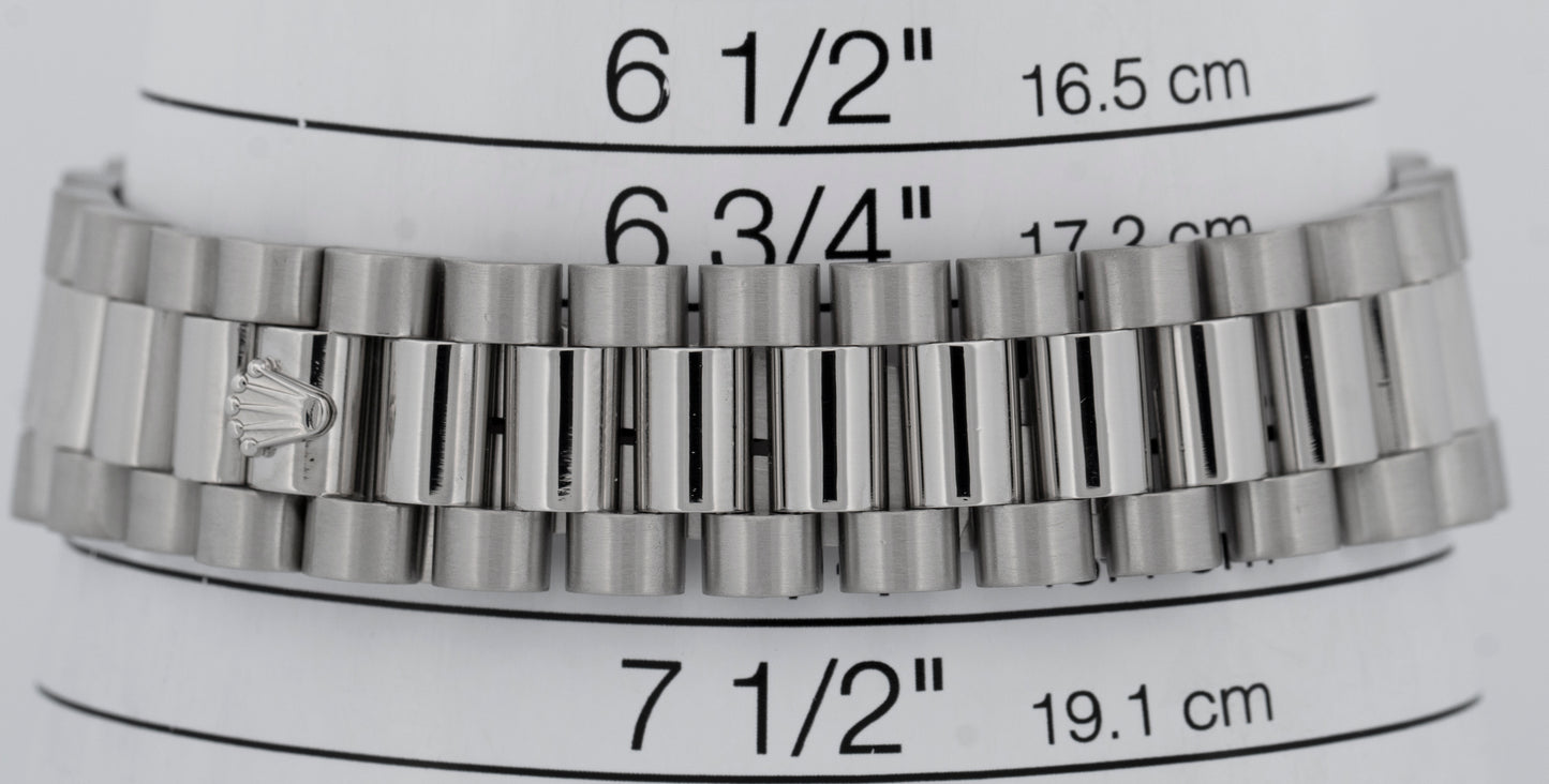 Rolex Day-Date President FACTORY DIAMOND 36mm Silver 950 Platinum Watch 18346