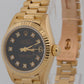 1984 Ladies Rolex DateJust President 26mm BLACK DIAMOND 18K Yellow Gold 69178