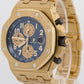 PAPERS Audemars Piguet Royal Oak Offshore BRICK 18K Yellow Gold BLUE 26470BA BOX