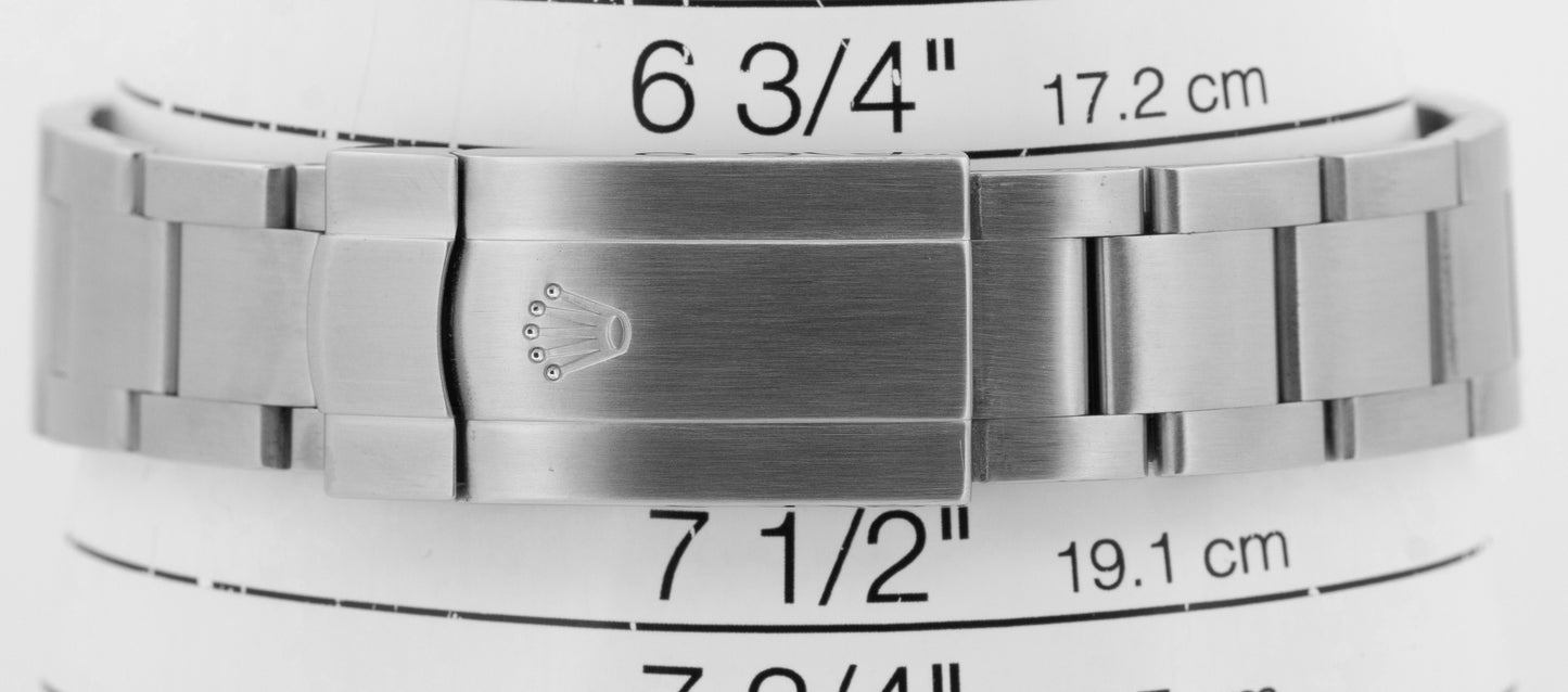 PAPERS Rolex Air-King BLUE 3-6-9 Stainless Steel 34mm Oyster Watch 114200 BOX