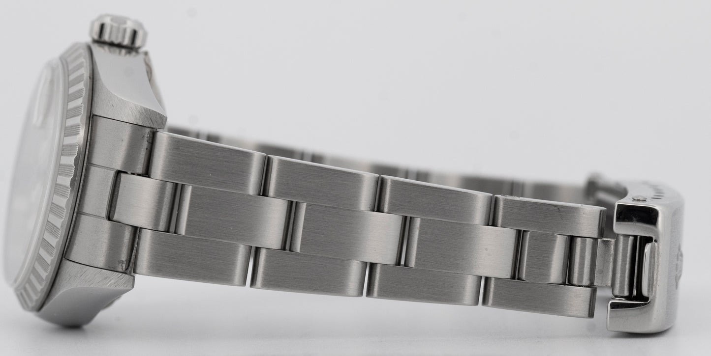 Ladies Rolex DateJust Silver TAPESTRY 26mm 79240 Stainless Steel Watch BOX