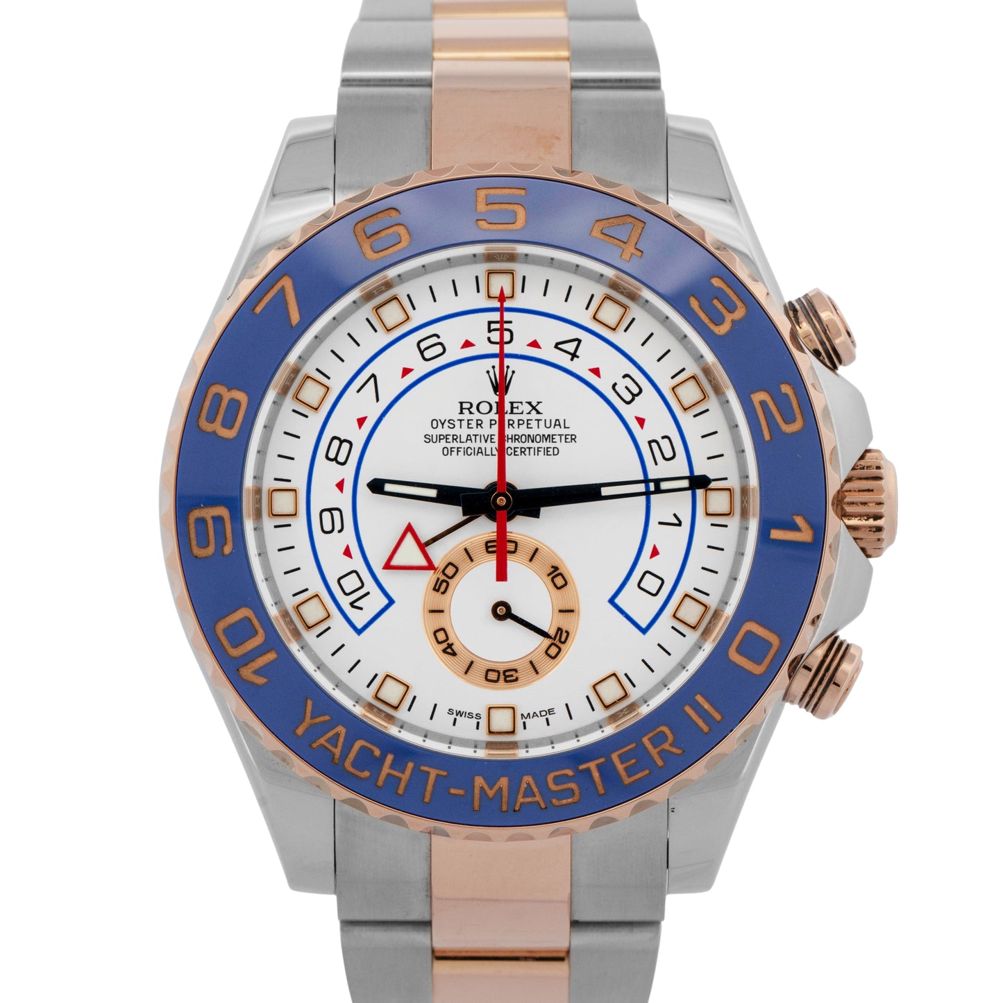 2017 Rolex Yacht-Master II 116681 White Two-Tone Rose Gold 44mm Watch Box Papers
