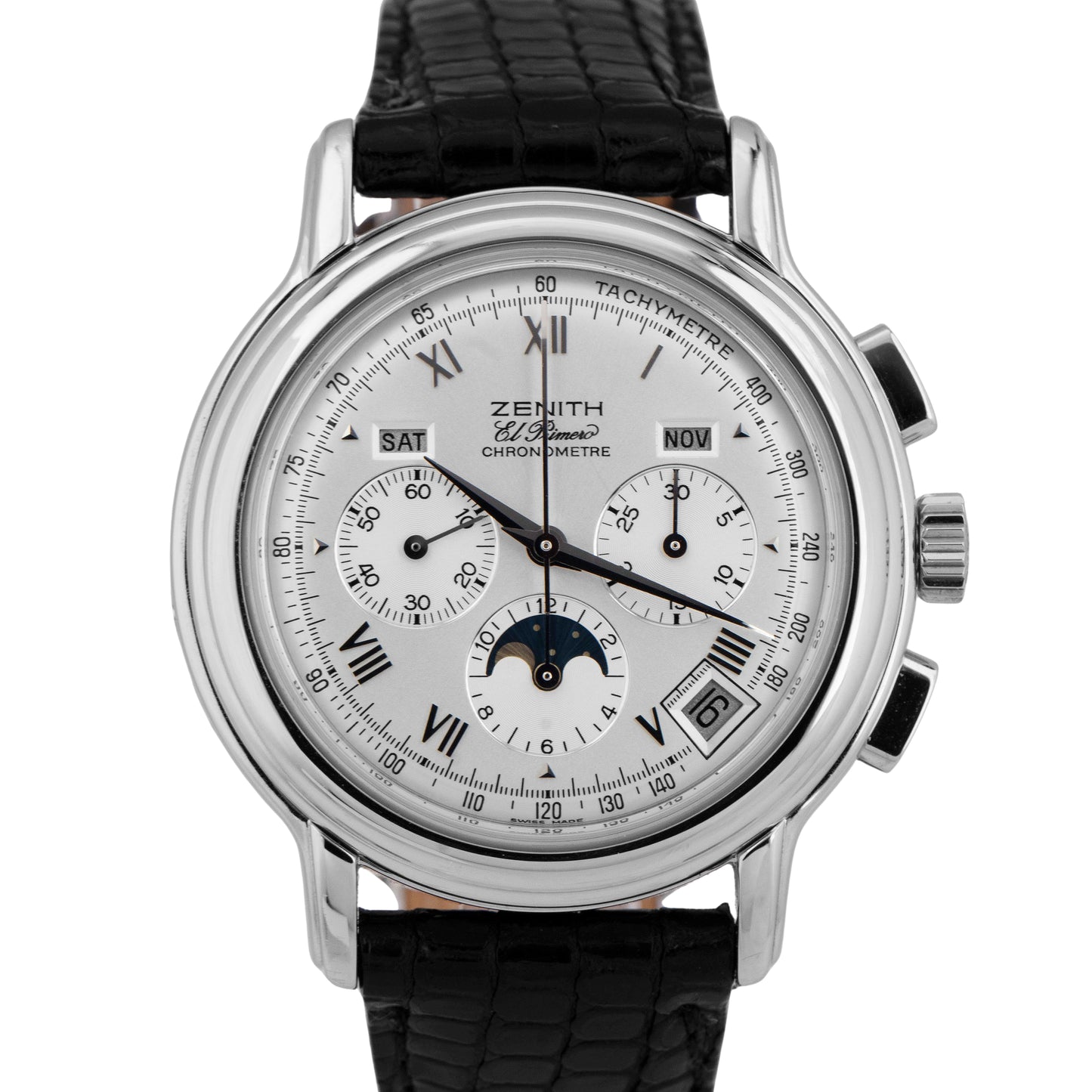 ZENITH El Primero 40mm Moonphase Triple Calendar Stainless Watch 01.0240.410