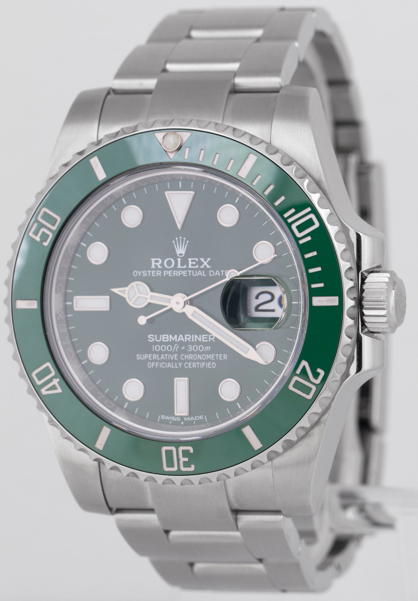 MINT PAPERS Rolex Submariner Date HULK Green Ceramic 40mm 116610 LV Watch BOX