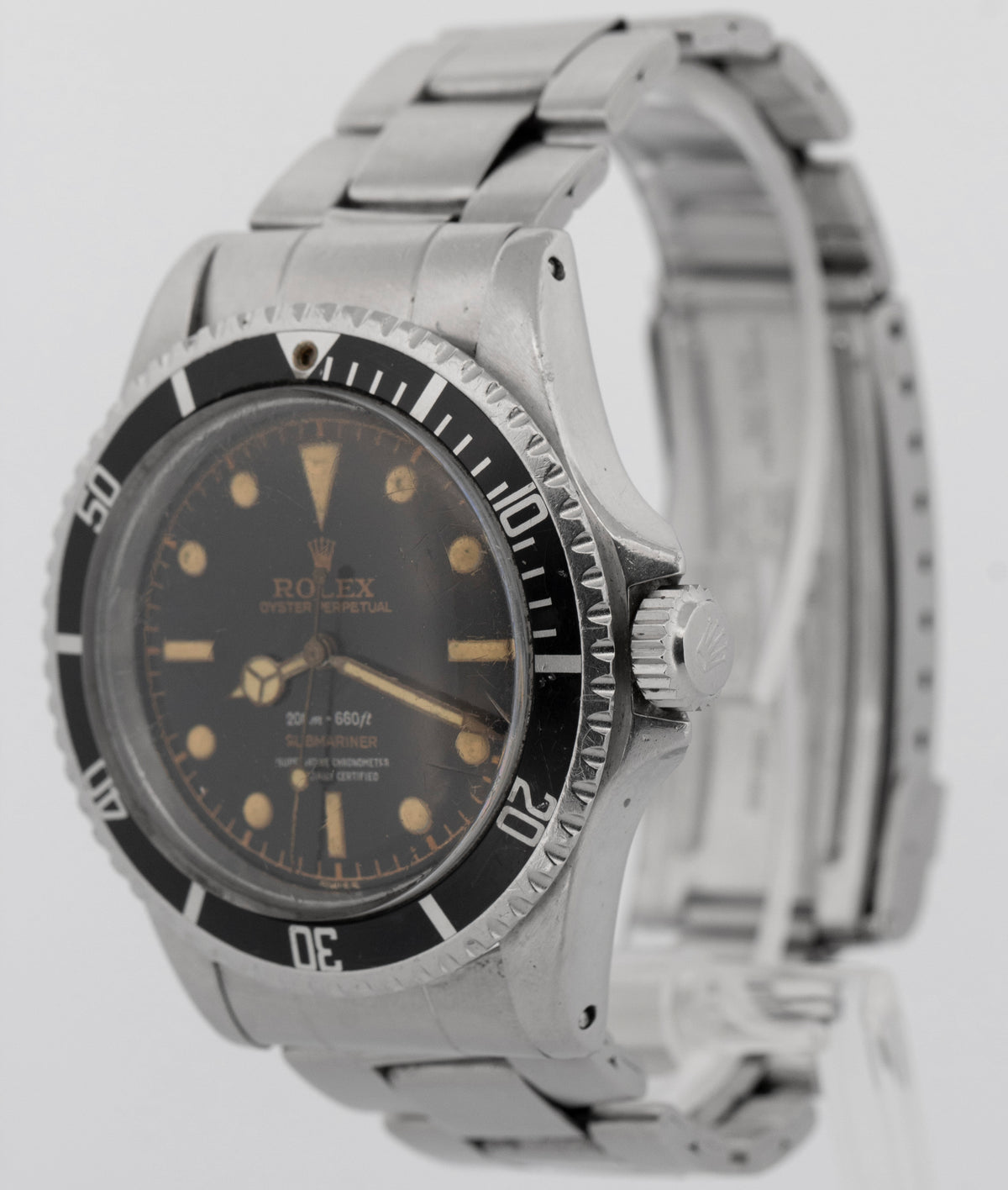 Rolex No-Date Submariner 5512 Gilt Black Stainless Steel 40mm Oyster Watch
