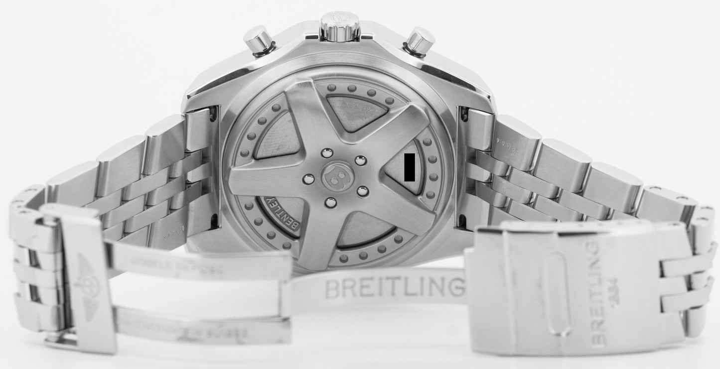 MINT Breitling Bentley 6.75 Chronograph Blue Stainless Steel A44362 48.7mm BOX