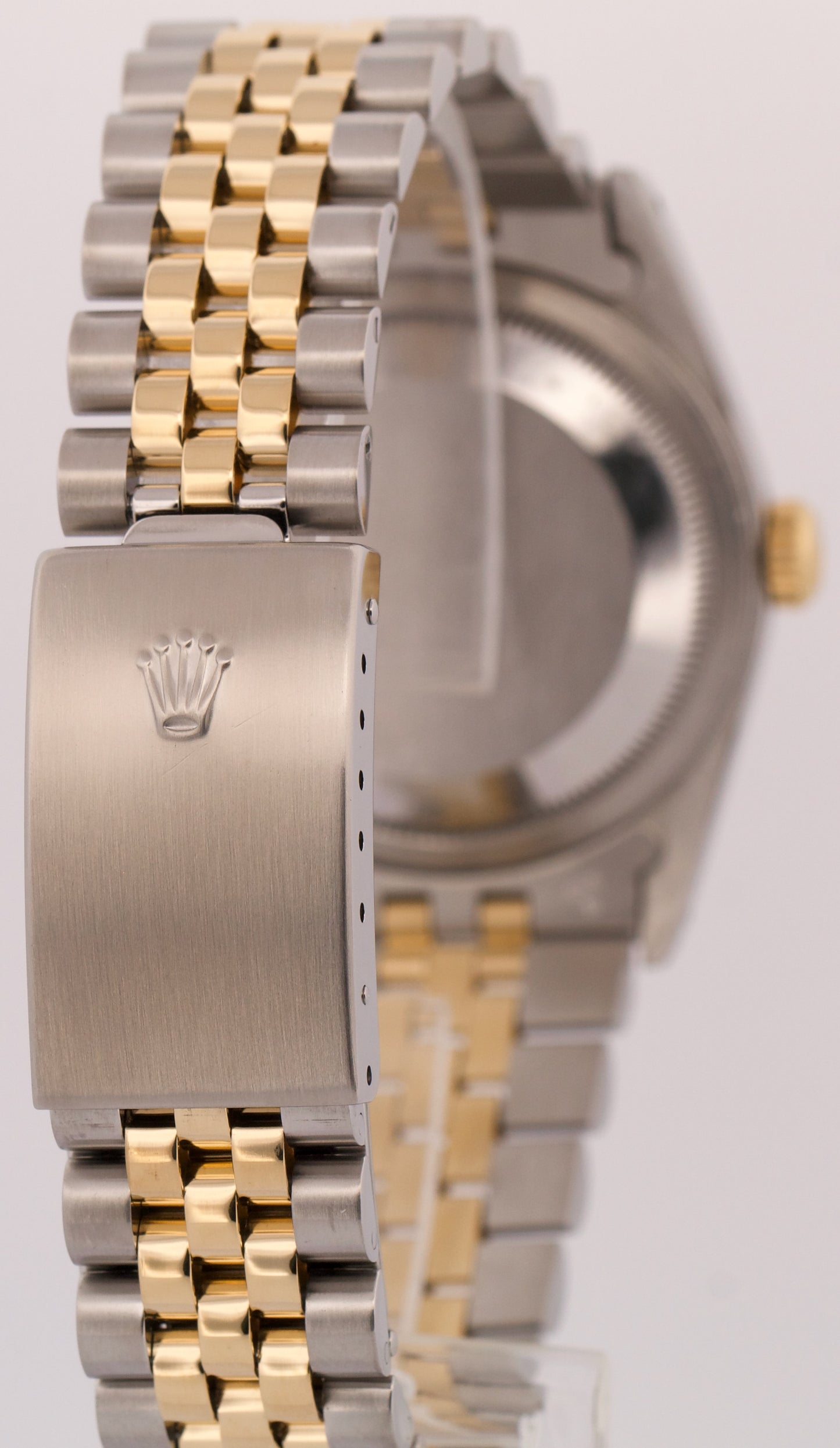 Rolex DateJust 36mm IVORY TAPESTRY Two-Tone 18K Gold Steel JUBILEE Watch 16233