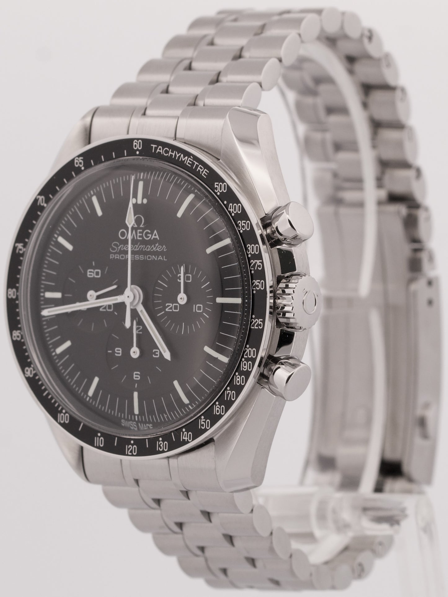 PAPERS Omega Speedmaster Moonwatch 42mm BLACK Steel 310.30.42.50.01.001 BOX