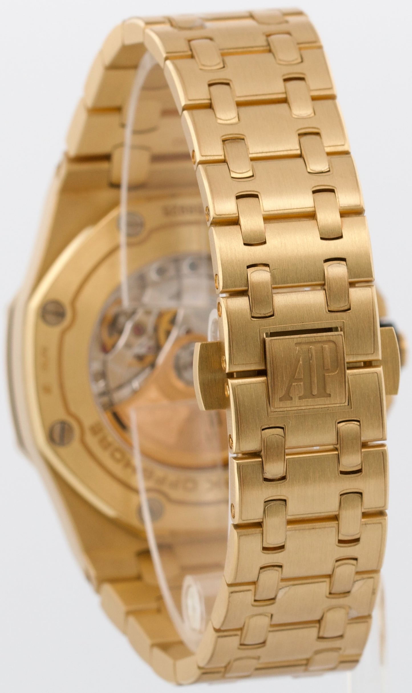 PAPERS Audemars Piguet Royal Oak Offshore BRICK 18K Yellow Gold BLUE 26470BA BOX