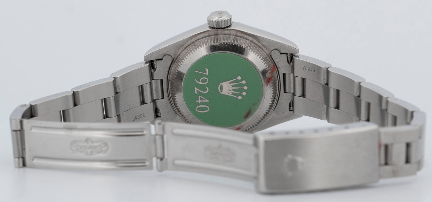 Ladies Rolex DateJust Silver TAPESTRY 26mm 79240 Stainless Steel Watch BOX