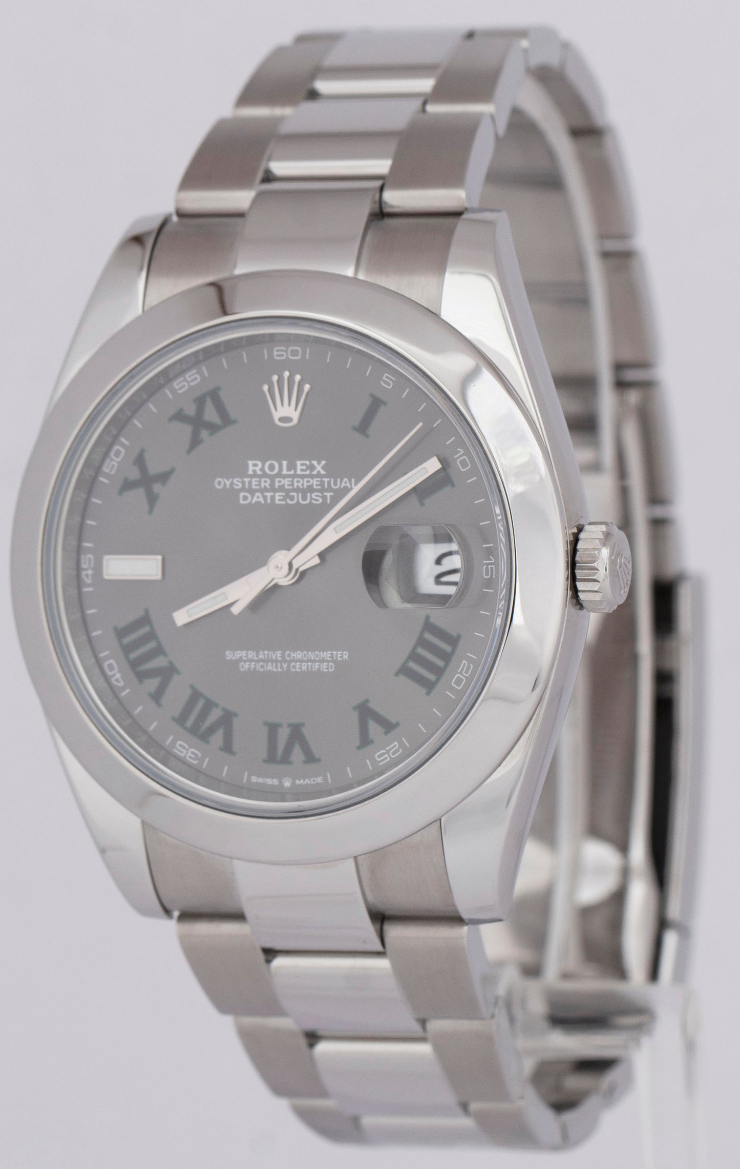 MINT PAPERS Rolex DateJust WIMBLEDON Stainless Steel 41mm Watch 126300 BOX