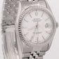 2000 PAPERS Rolex DateJust WHITE 36mm Stainless Engine-Turned JUBILEE 16220 BOX