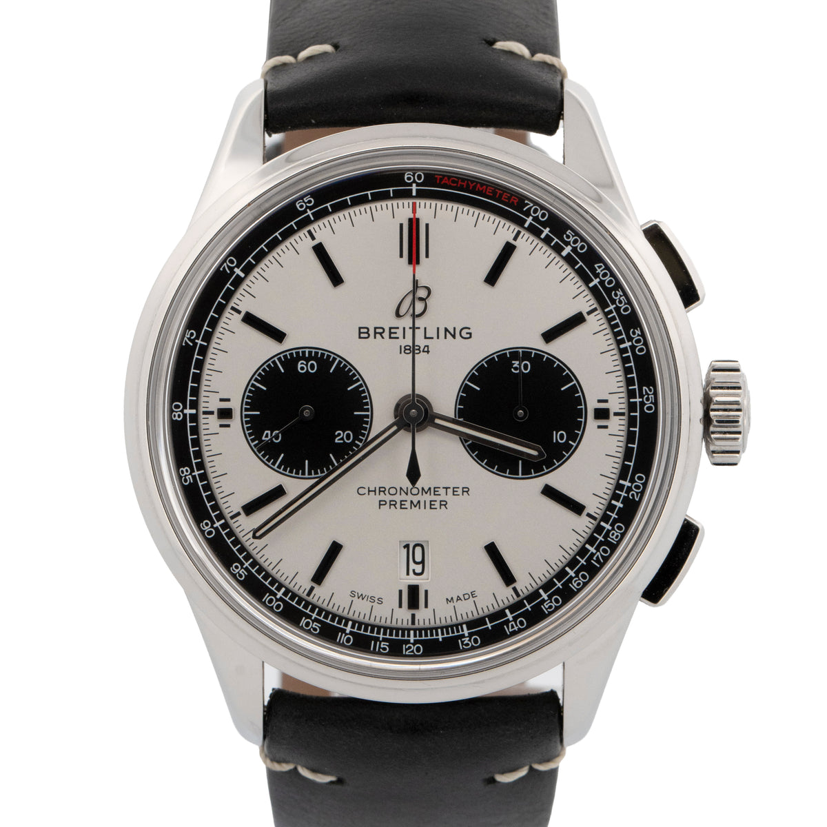 2021 Breitling Premier B01 AB0118 White Stainless Steel 42mm Watch Box Papers