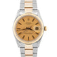 Rolex Oyster Perpetual Date CHAMPAGNE Two-Tone Yellow Gold 34mm 1505 Watch