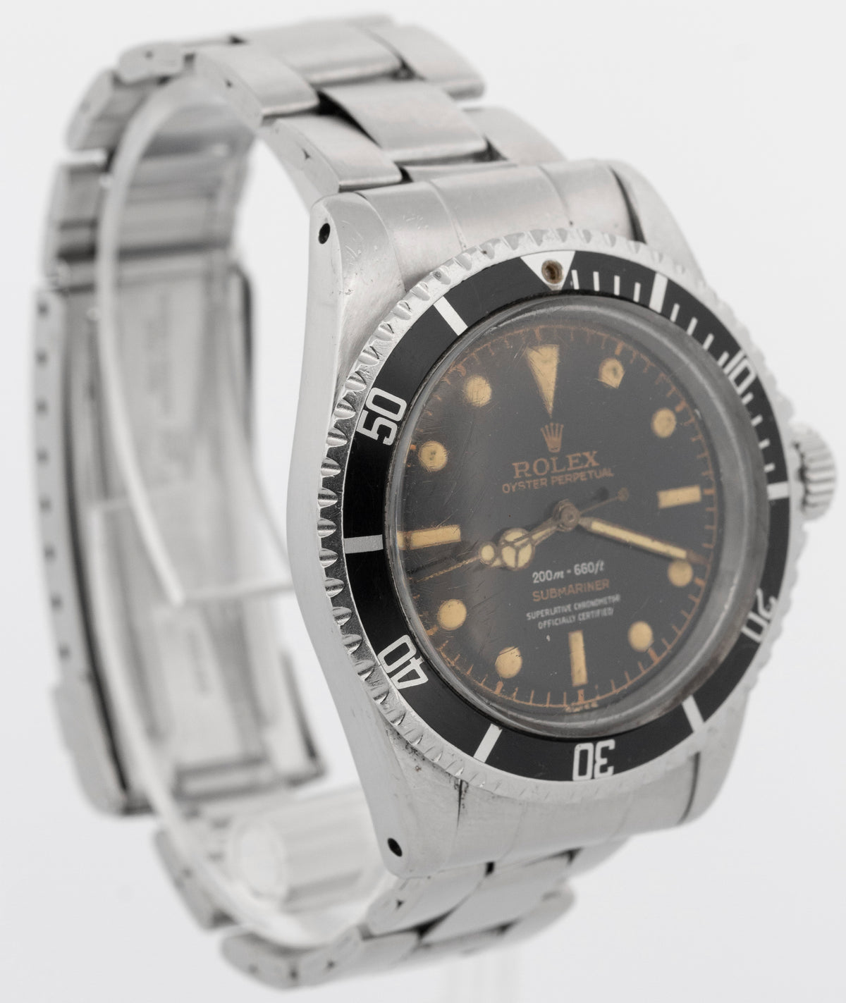 Rolex No-Date Submariner 5512 Gilt Black Stainless Steel 40mm Oyster Watch