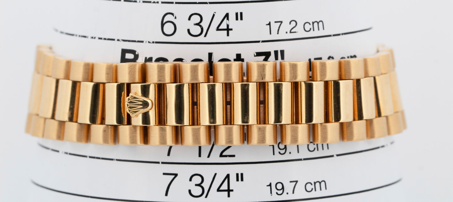 Rolex Day-Date President Green DIAMOND 36mm 18K Yellow Gold Fluted Watch 18038