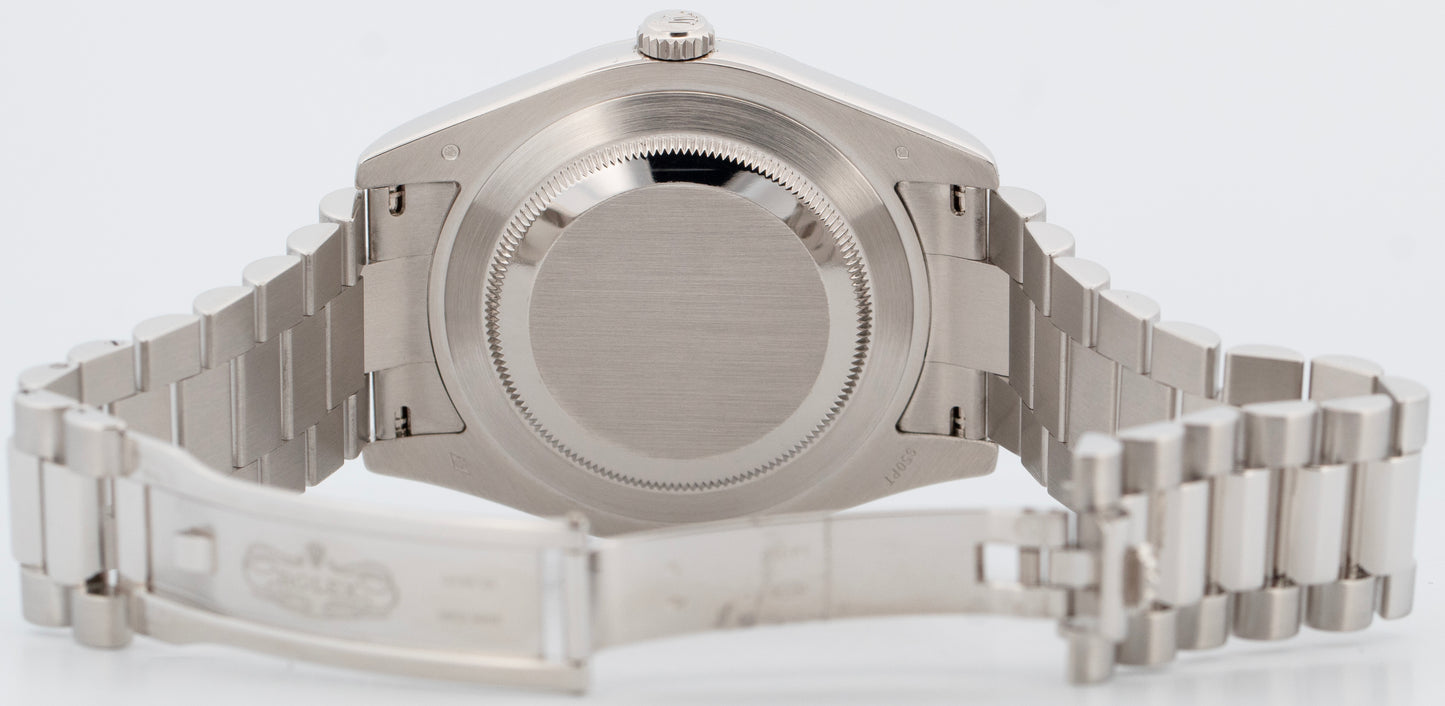 Rolex Day-Date Presidential GLACIER BLUE 41mm Roman Platinum 218206 Watch BOX